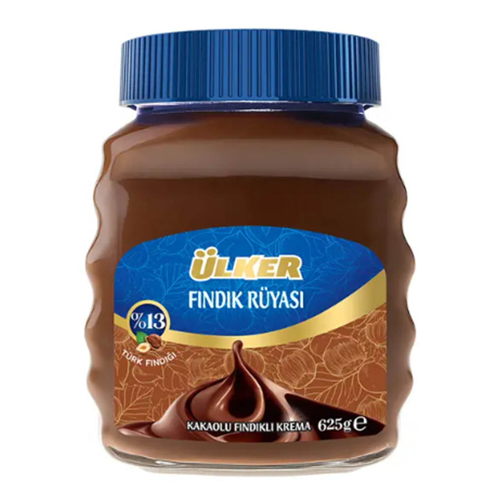 ÜLKER FINDIK RÜYASI KAKAOLU FINDIK KREMASI 625 GR %13 FINDIK CAM