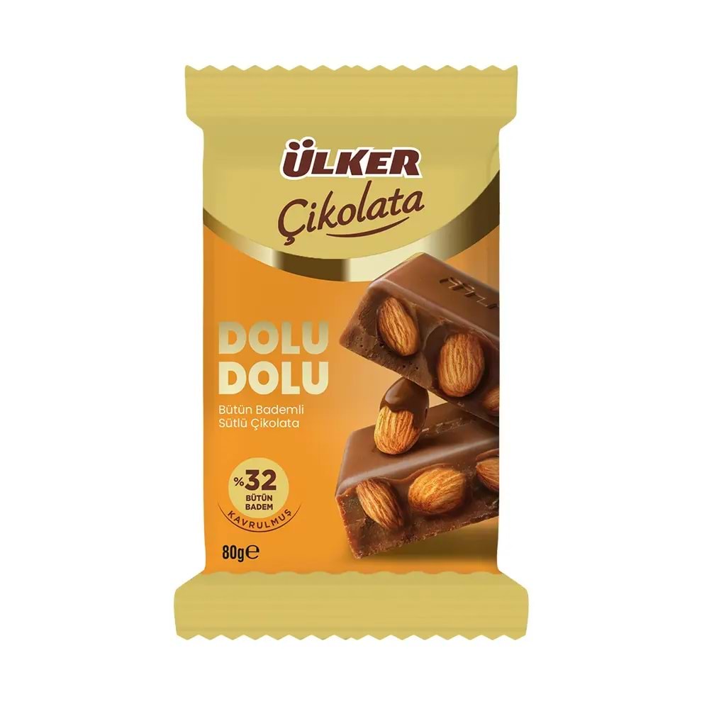 ÜLKER DOLUDOLU BADEMLİ ÇİKOLATA 80 GR