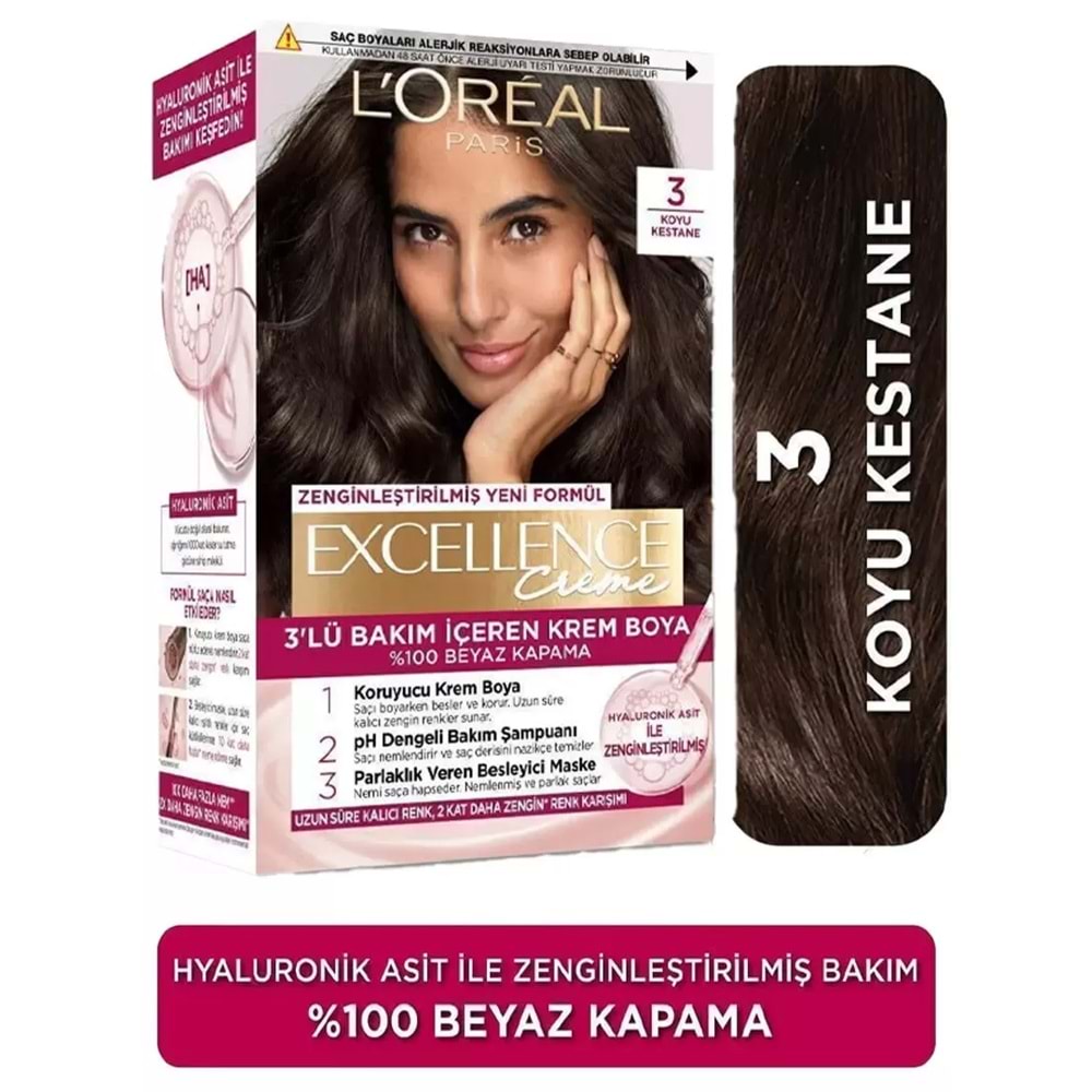 LOREAL EXCELLENCE 3 KOYU KESTANE.