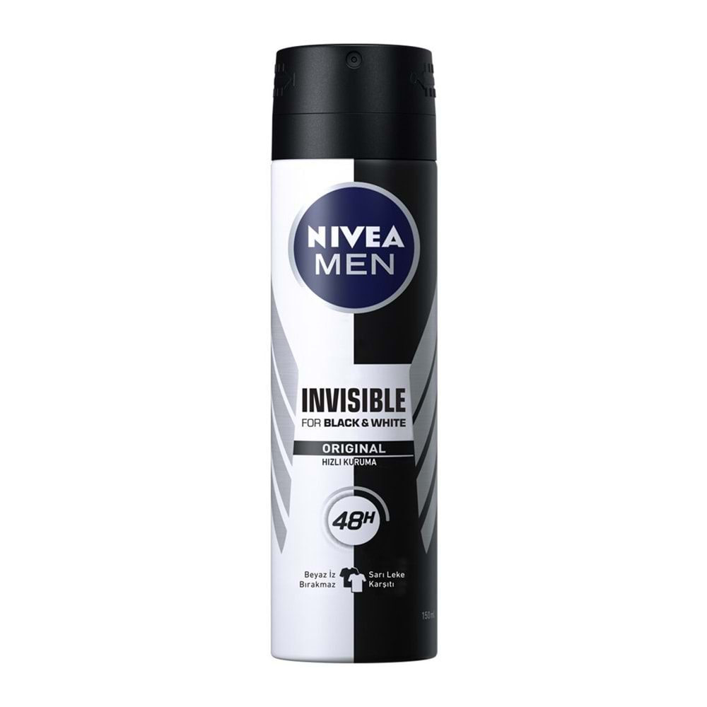 NIVEA DEODORANT SPREY INV B&W POWER ERK 150ML