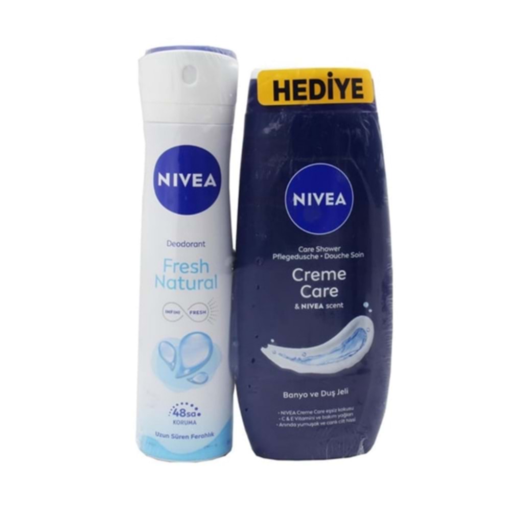 NIVEA DEODORANT SPREY FRESH 150ML KDN+DUŞ JELİ HEDİYE
