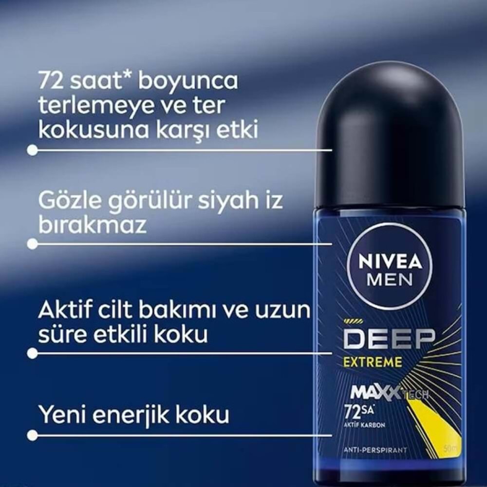NIVEA DEODORANT ROLL-ON DEEP EXTREME 50ML ERK