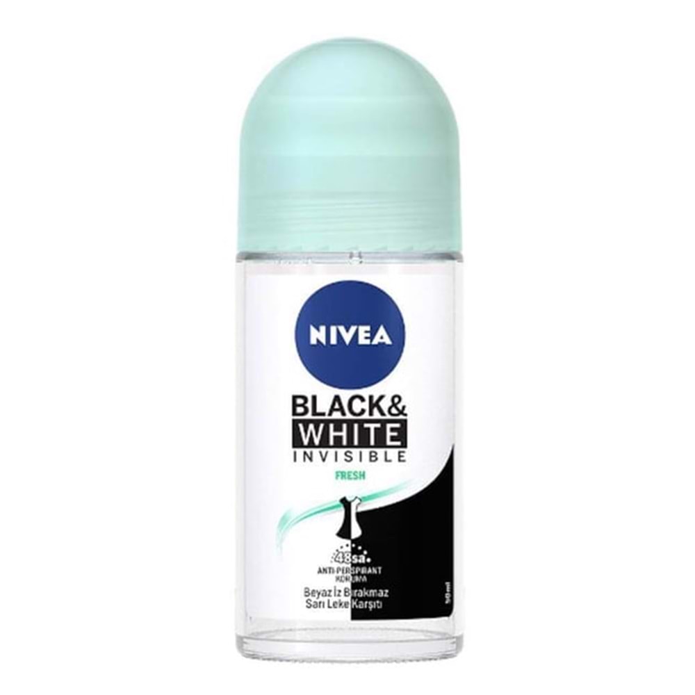 NIVEA DEODORANT ROLL-ON INV B&W FRESH 50ML KDN