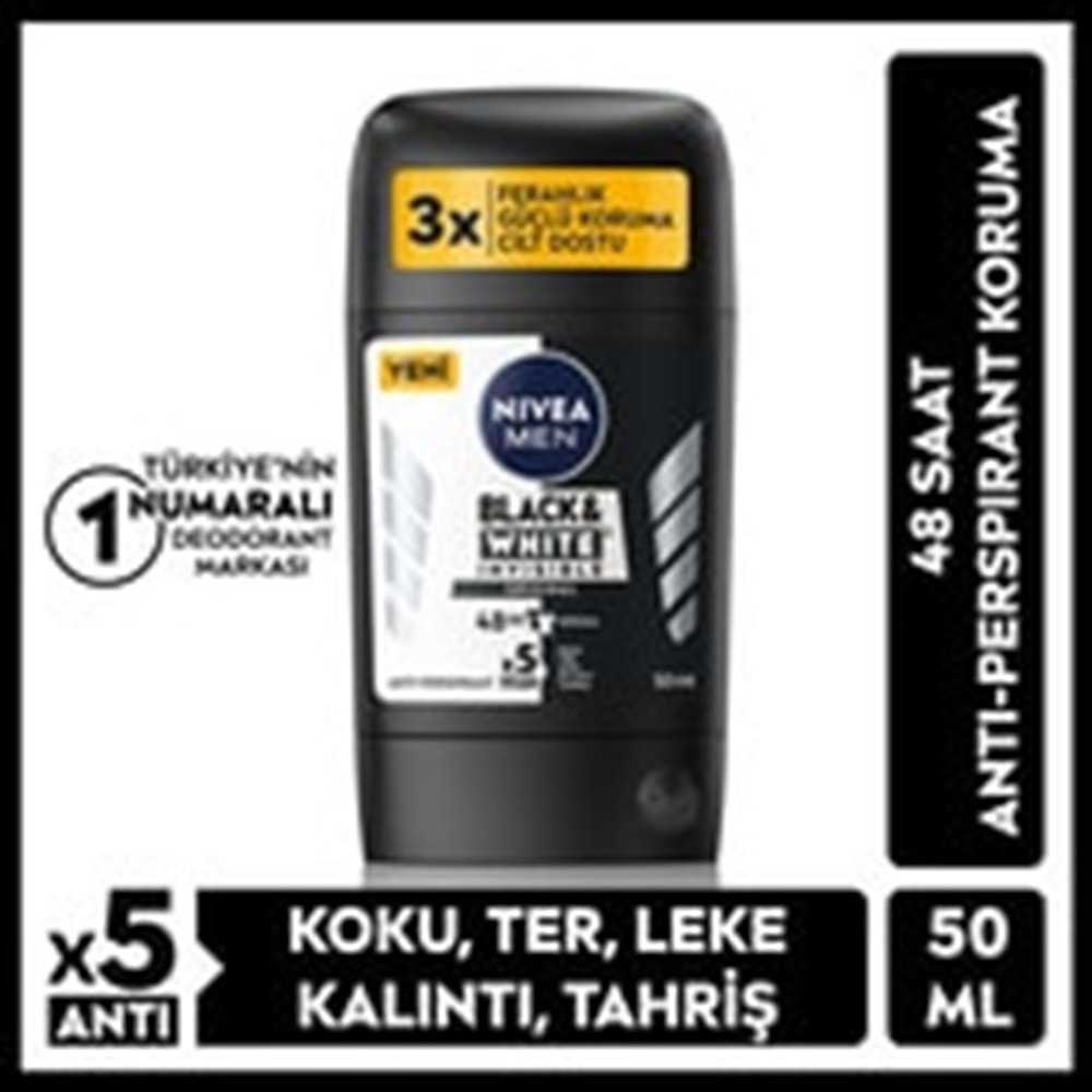 NIVEA DEODORANT STK B&W_FRS_ML 50ML