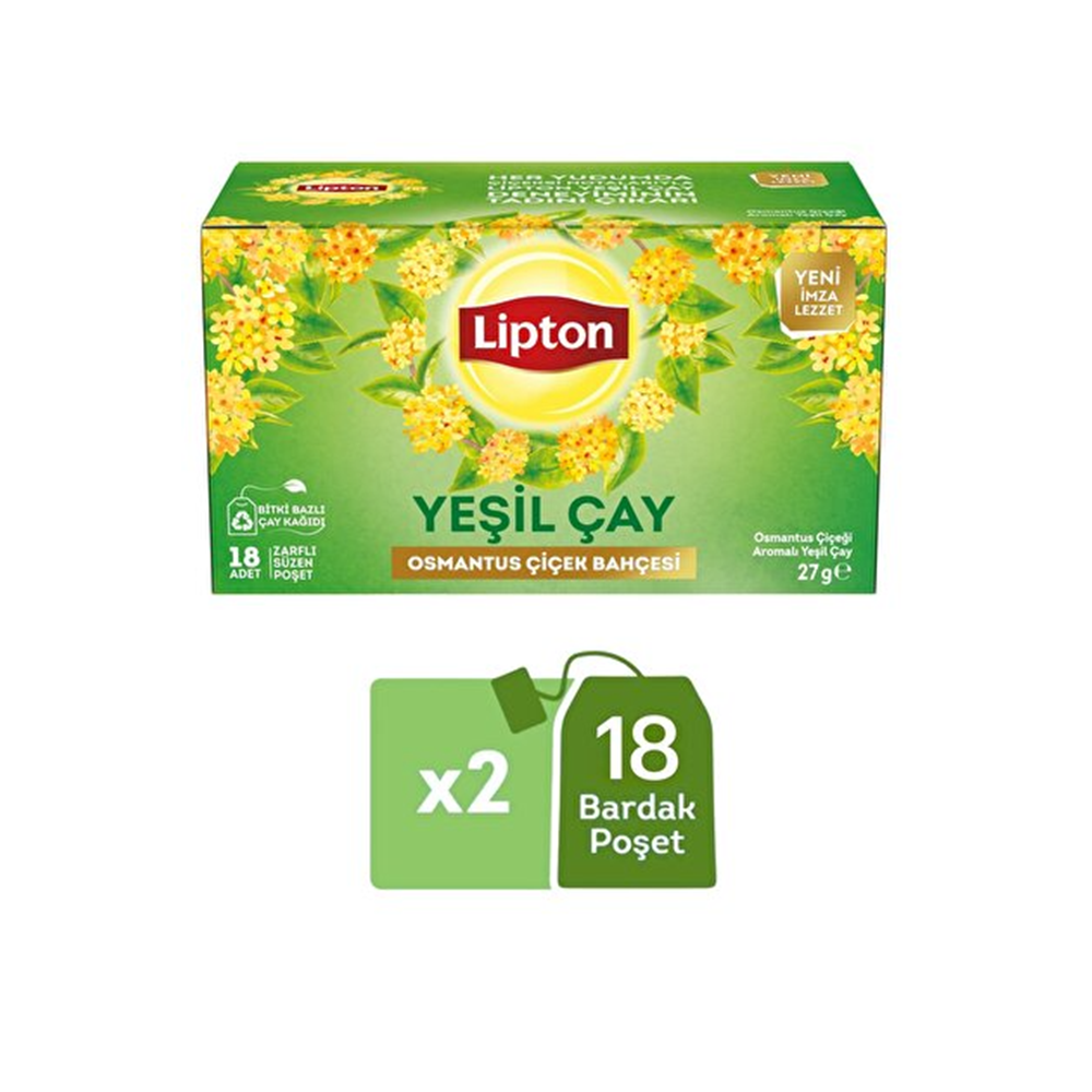 Lipton Osmantus Çiçek Bahçesi Aromalı Yeşil Çay 18li
