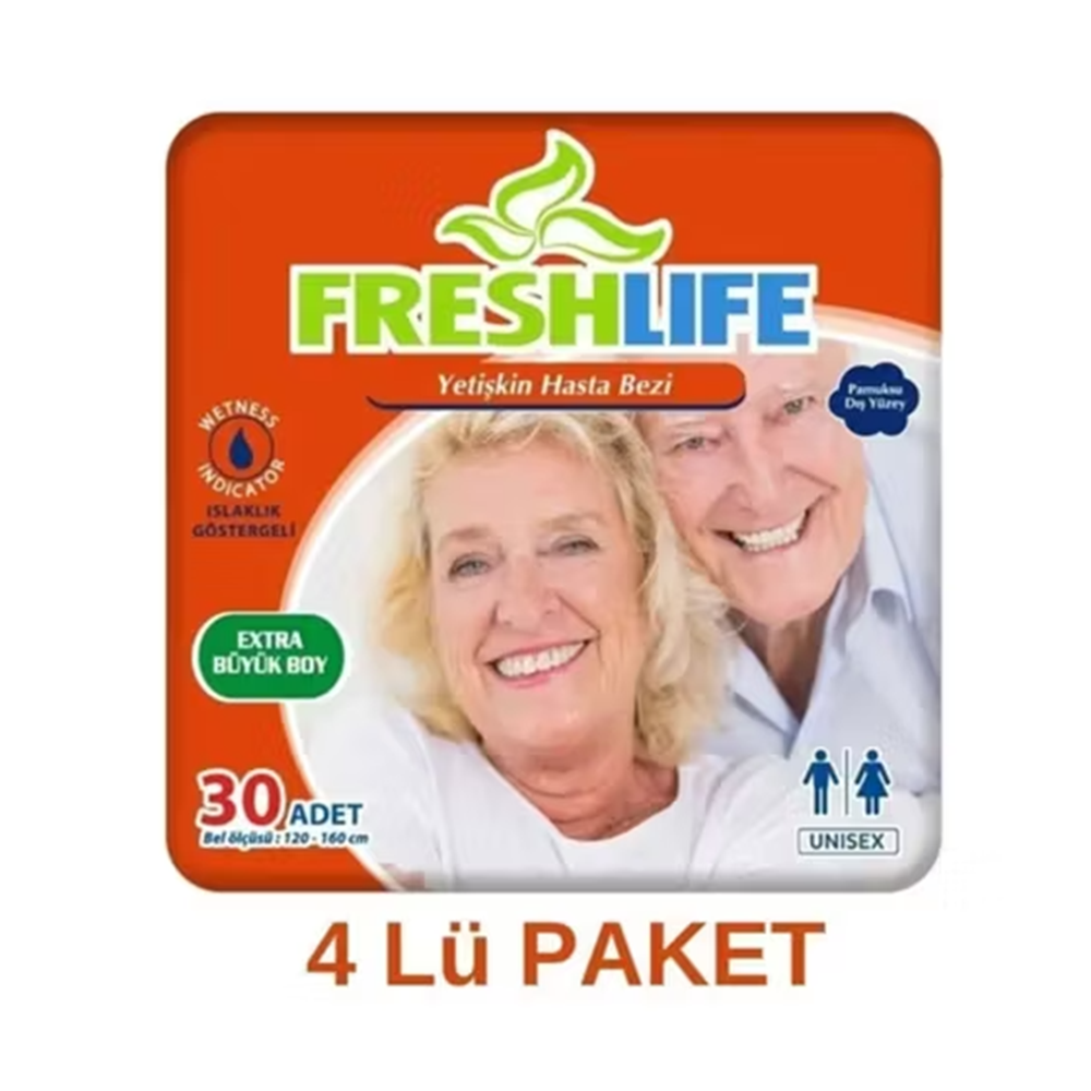 Freshlife XL 4x30'lu Belbantlı Yetişkin Hasta Bezi