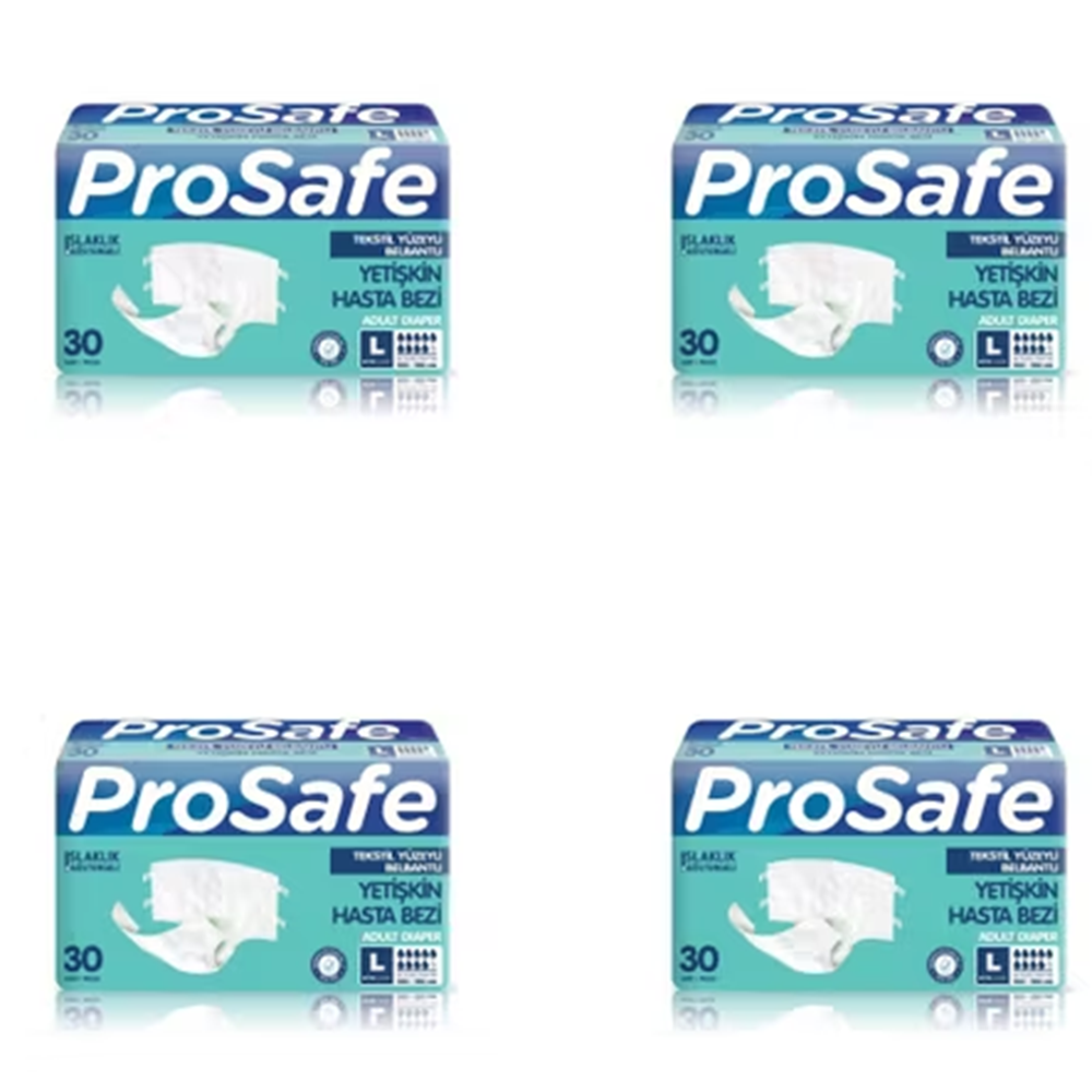 Prosafe Tekstil Belbantlı Büyük Boy L 30'lu 4 Paket Yetişkin Hasta Bezi