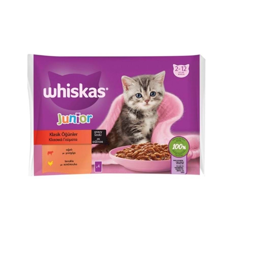 WHİSKAS YAŞ MAMA KEDİ 340GR YAVRU ET ÇEŞİTLERİ