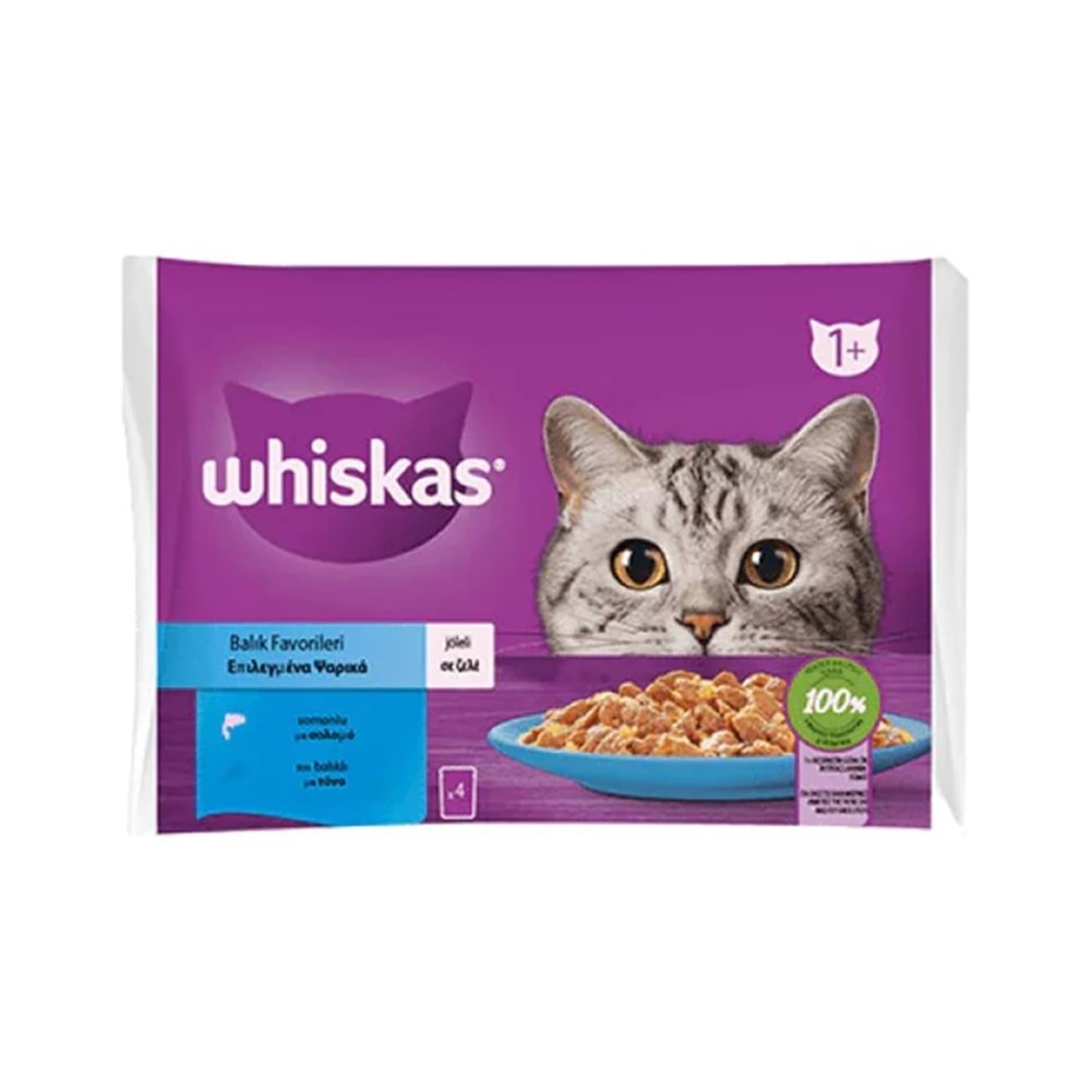 WHİSKAS YAŞ MAMA KEDİ 340GR BALIK ÇEŞİTLERİ