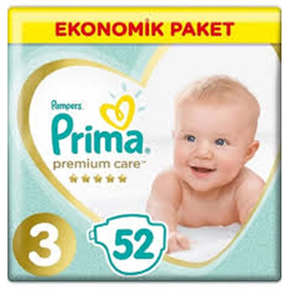 PRIMA ÇOCUK BEZİ PREM NO:3 JUMBO 52 li 5-9 kg