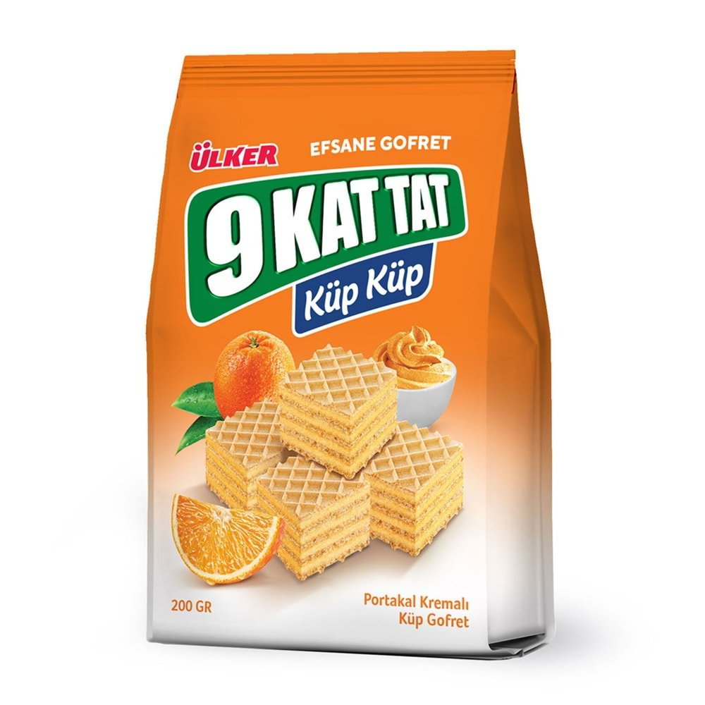 ÜLKER 9 KAT TAT KÜP GOFRET PORTAKALLI 200 GR