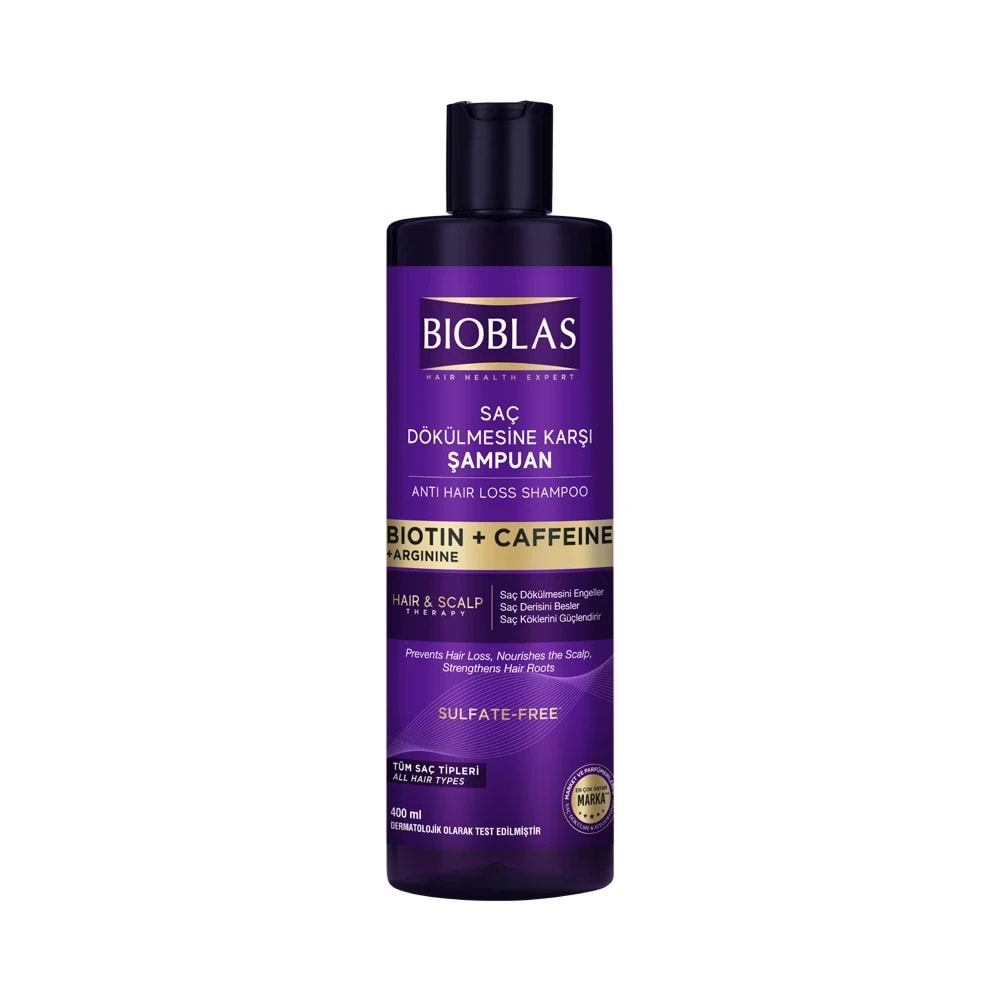 BIOBLAS 400ML ŞAMPUAN BİOTİN KAFEİN SAÇ DÖKÜLMESİNE KARŞI