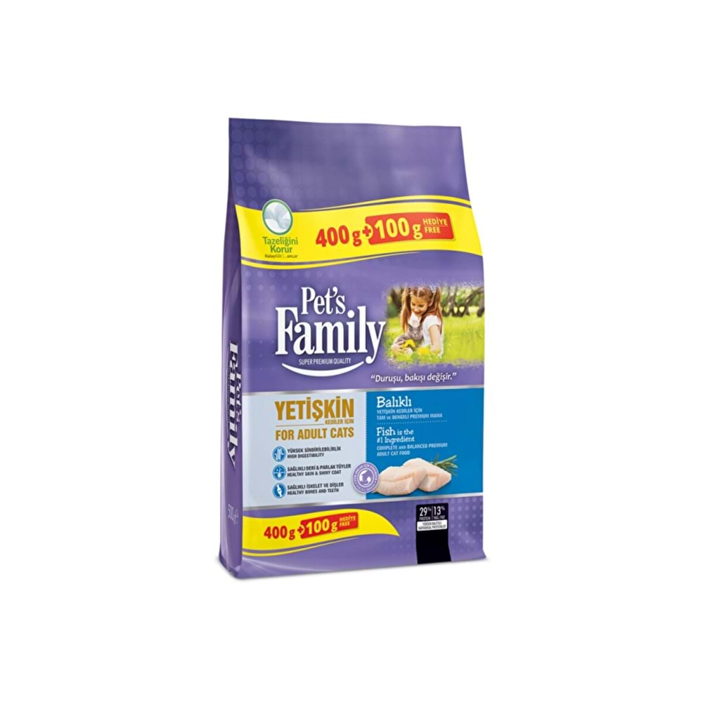 PETS FAMİLY KEDİ MAMASI BALIKLI 500 GR