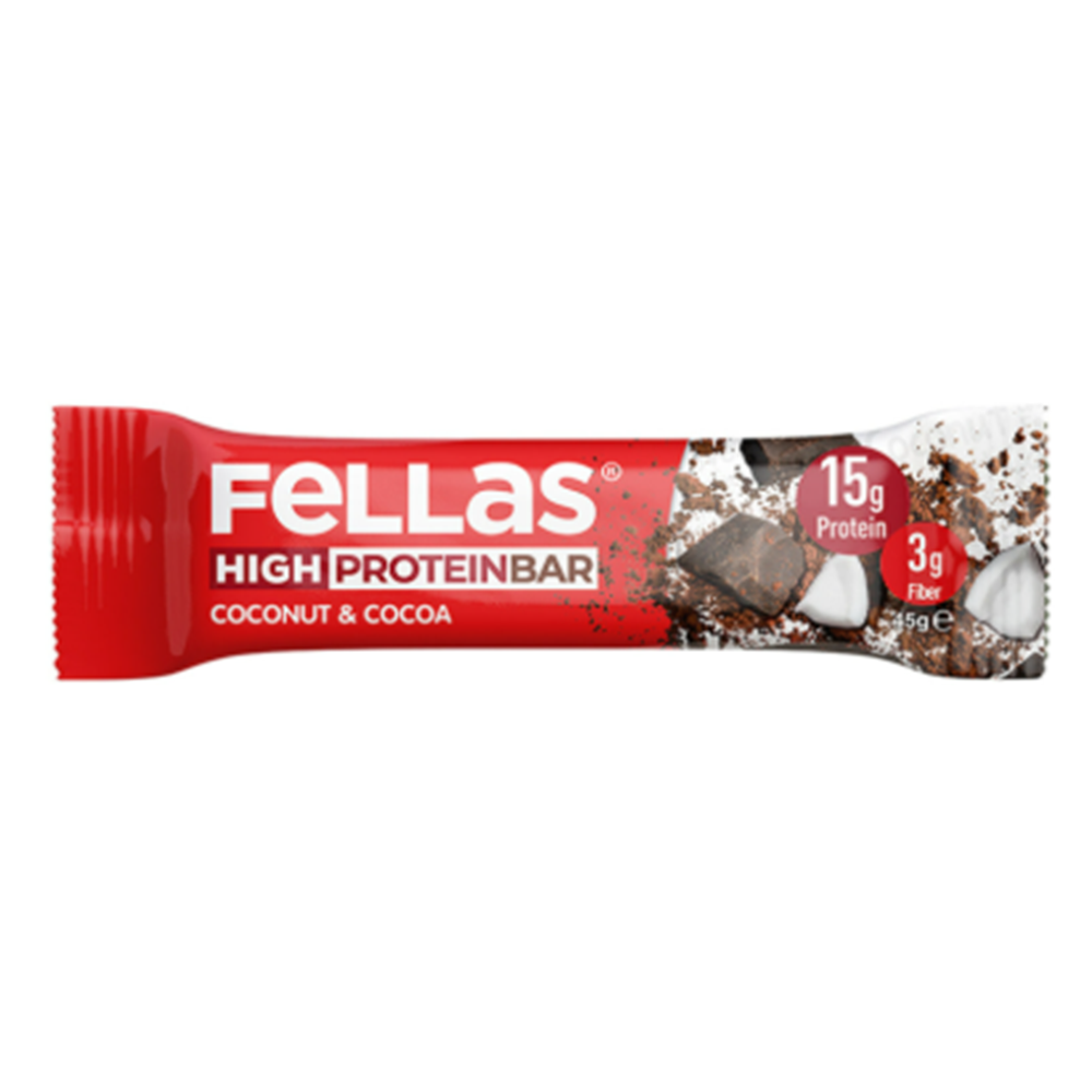 Fellas Yüksek Protein Bar - Hindistan Cevizi ve Kakao (45 g)