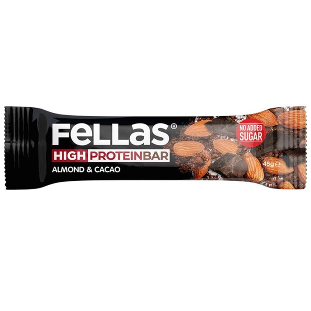 Fellas Yüksek Protein Bar - Badem ve Kakao (45 g)