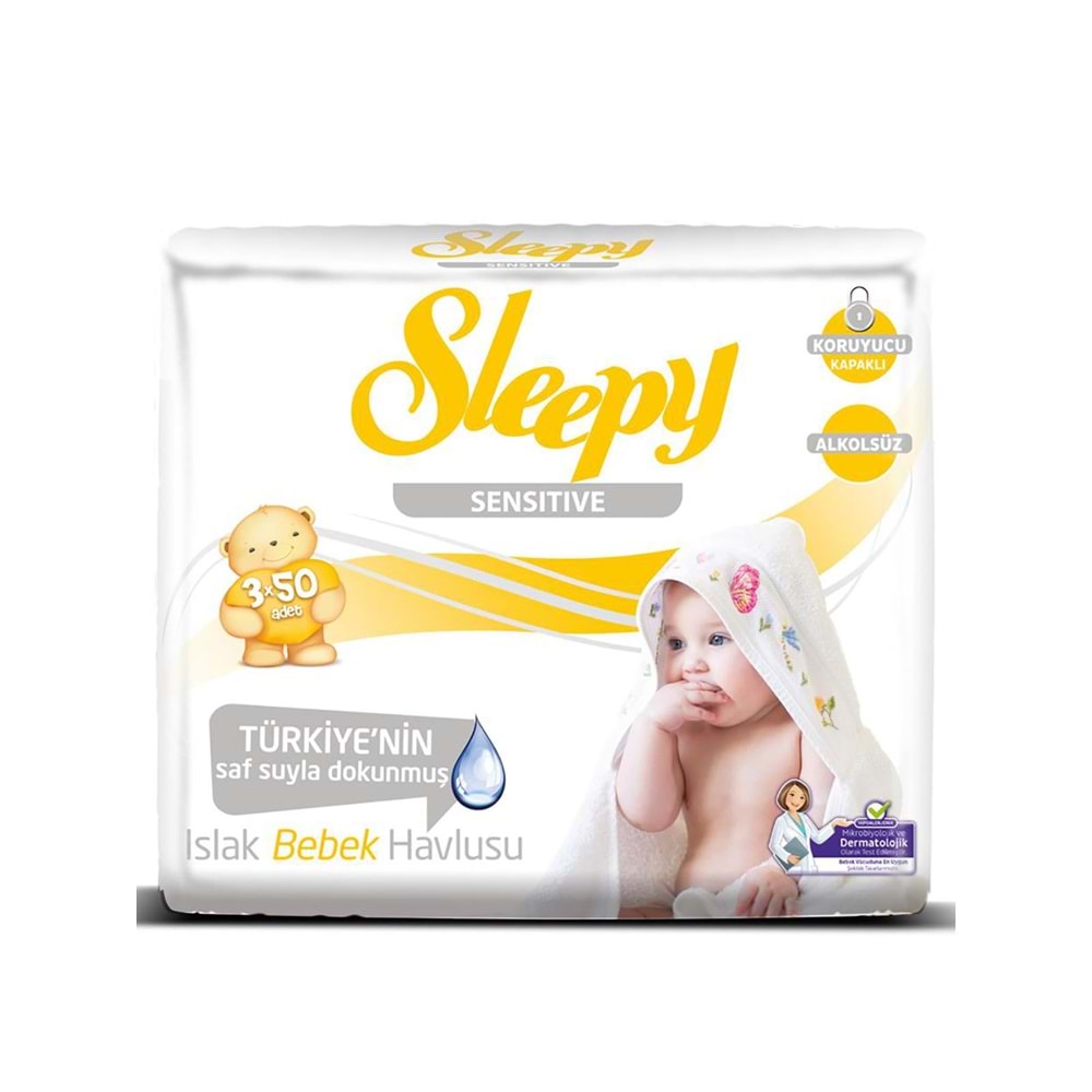 SLEEPY ISLAK HAVLU SENSİTİVE 3*50 Lİ