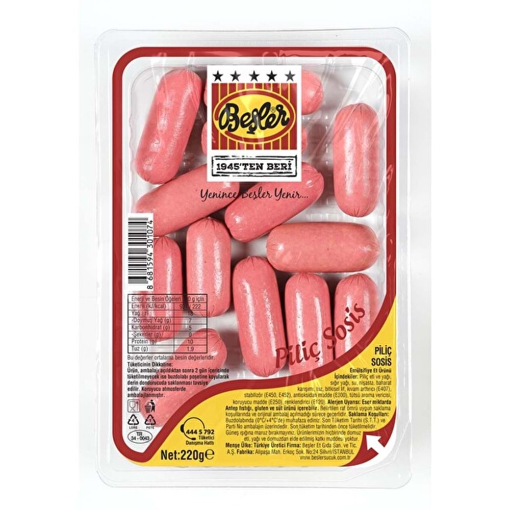 BEŞLER SOSİS 220 GR