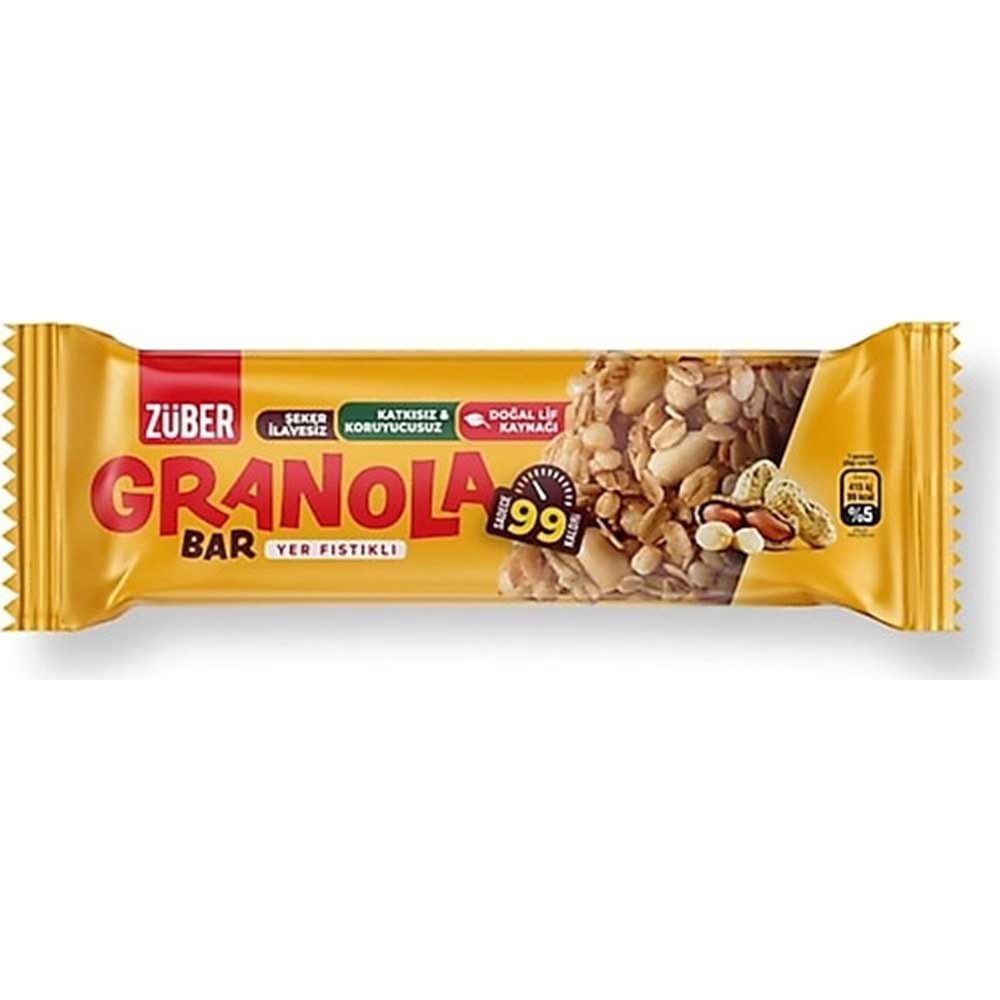 ZÜBER GRANOLA BAR YER FISTIKLI 25 GR