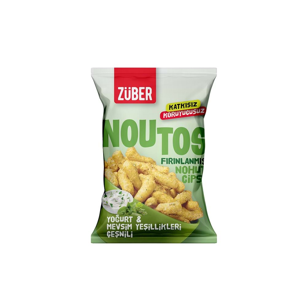 ZÜBER NOUTOS YOĞURT MEVSİM YEŞİLLİLKERİ NOHUT CİPSİ 55 GR