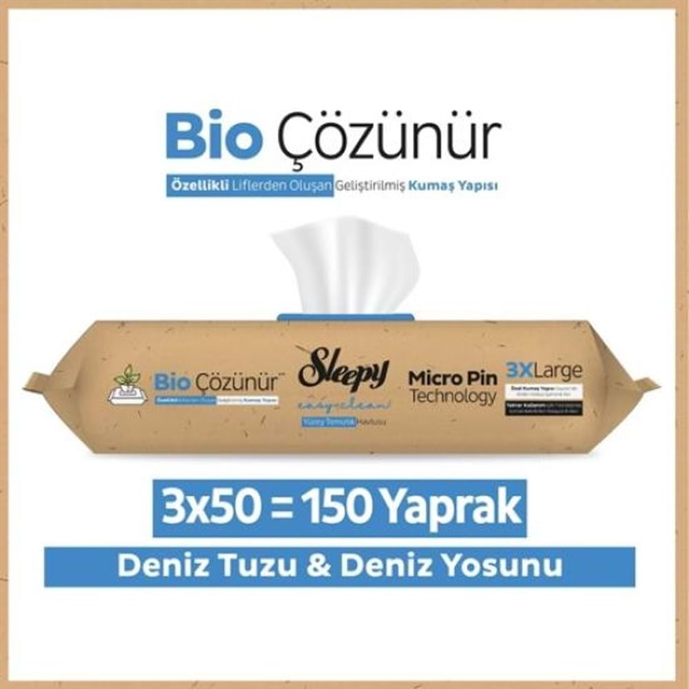 SLEEPY BİO YÜZEY TEMİZLİK HAVLUSU 3XL YOSUN 50 Lİ