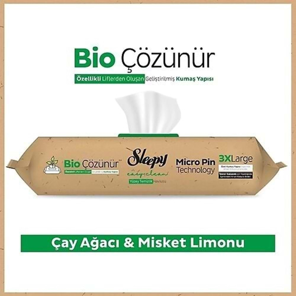 SLEEPY BİO YÜZEY TEMİZLİK HAVLUSU 3XL ÇAY AĞACI 50 Lİ