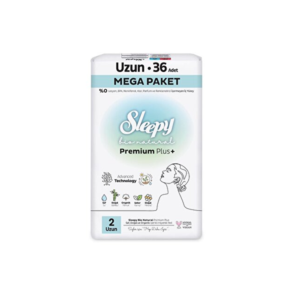 SLEEPY BİO NATUREL MEGA PAKET UZUN 36 LI KADIN PEDİ