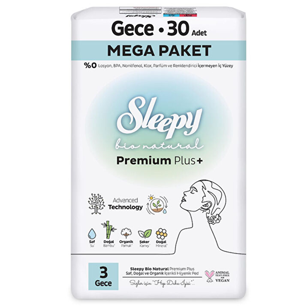 SLEEPY BİO NATUREL MEGA PAKET GECE 30 LU KADIN PEDİ