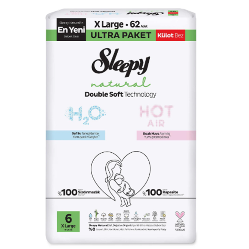 Sleepy Natural Double Soft Ultra NO:6 Külot Junıor 62 Adet