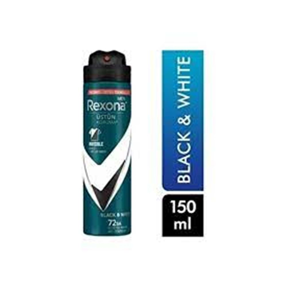 REXONA MEN ERKEK SPREY DEODORANT INVİSİBLE BLACK & WHİTE 150 ML