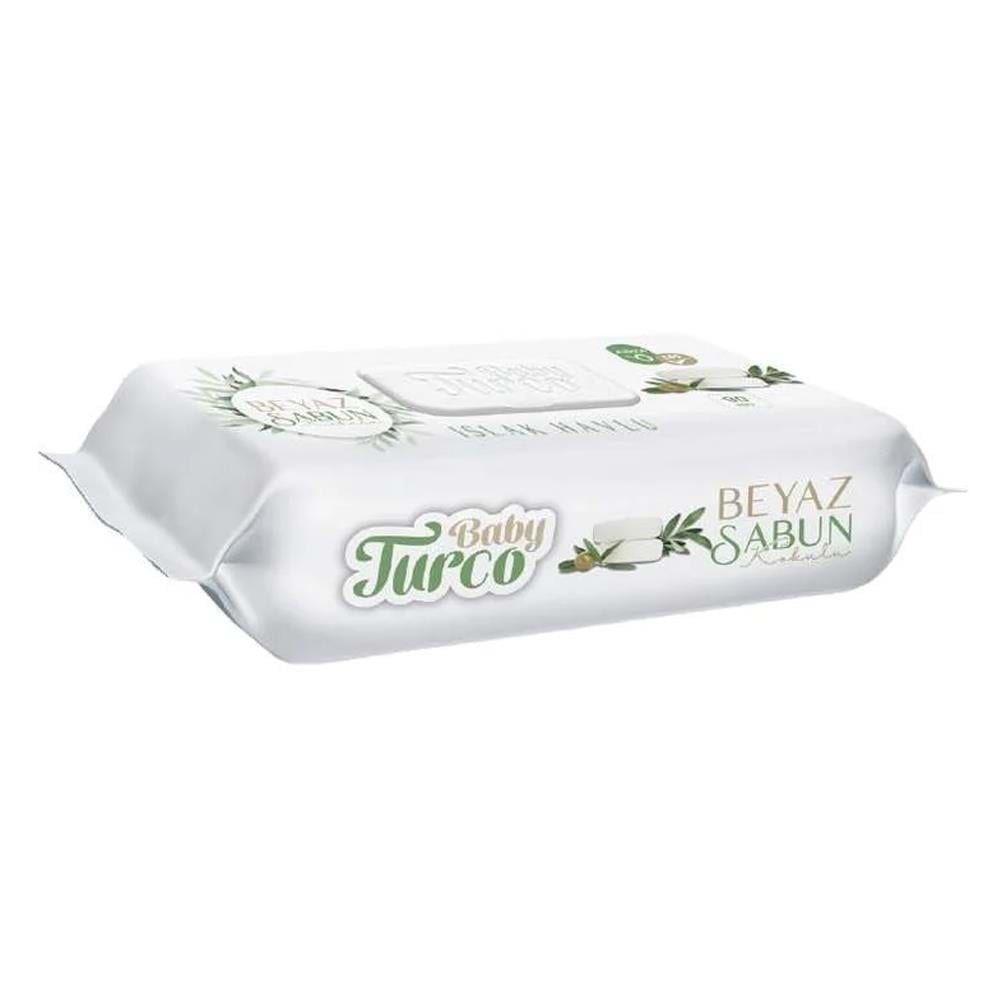 BABY TURCO ISLAK HAVLU 90 BEYAZ SABUN KOKULU