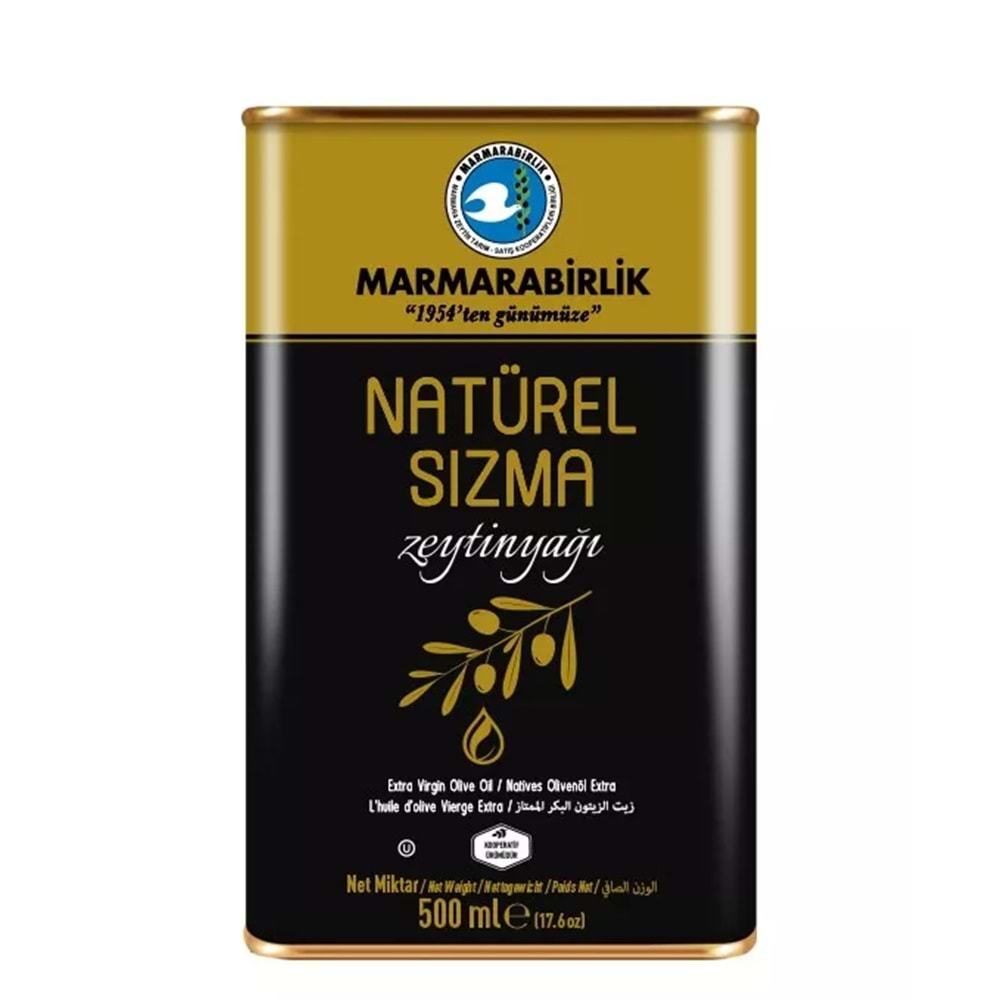 MARMARA BİRLİK SIZMA ZEYTİNYAĞI 500ML TENEKE