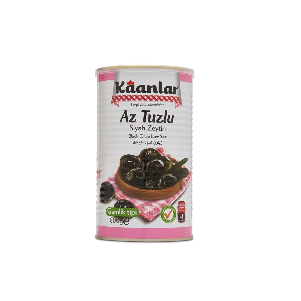 KAANLAR ZEYTİN AZ TUZLU 800GR TENEKE