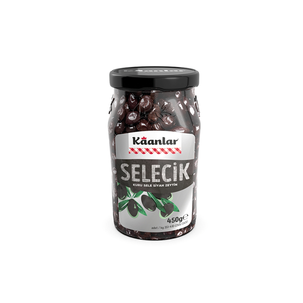 KAANLAR SELECİK KURU SELE ZEYTİN SELE 450GR CAM 351-410 KALİBRE