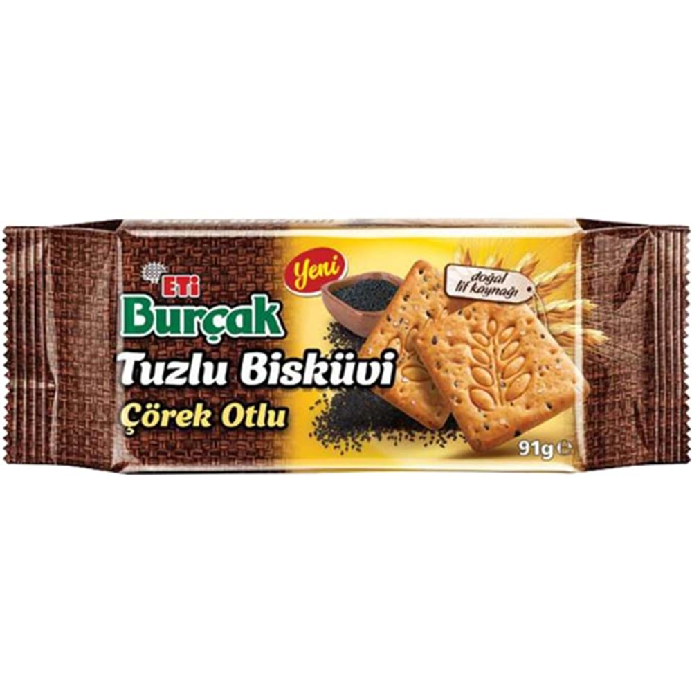 ETİ BURÇAK TUZLU BİSKÜVİ ÇÖREK OTLU 91 GR