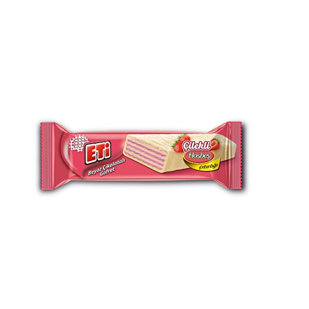 ETİ BEYAZ ÇİKOLATALI GOFRET ÇİLEKLİ 29 GR