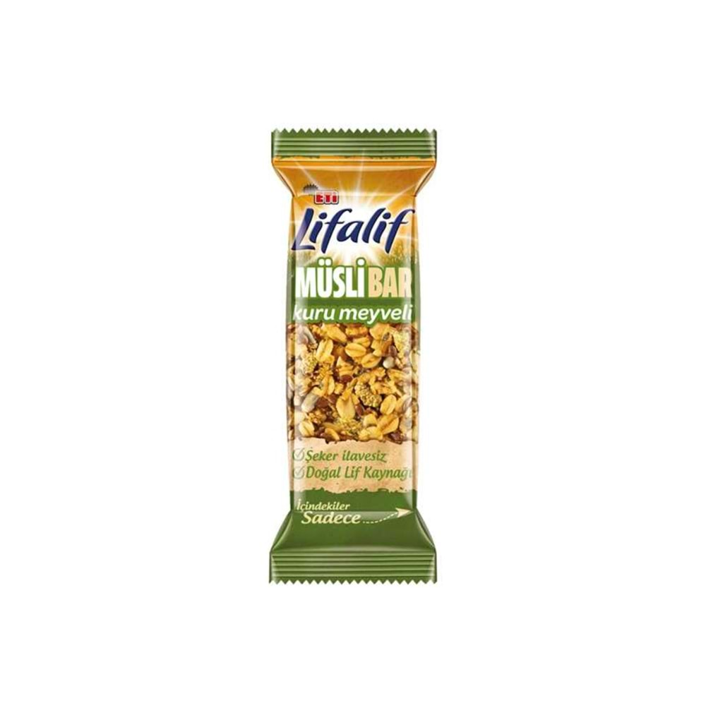 ETİ LİFALİF BAR KURU MEYVELİ ŞEKERSİZ 35 GR