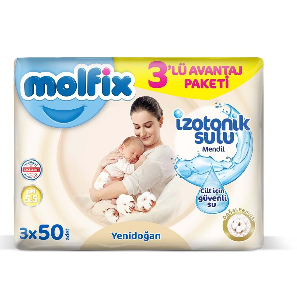 MOLFİX ISLAK HAVLU İZOTONİK SULU 150 Lİ YENİ DOĞAN