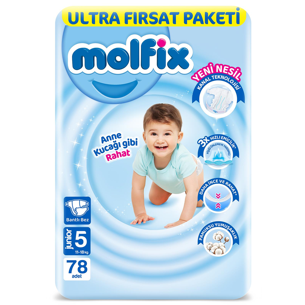 MOLFİX ULTRA FIRSAT NO:6 EXTRA LARGE 62 Lİ ÇOCUK BEZİ