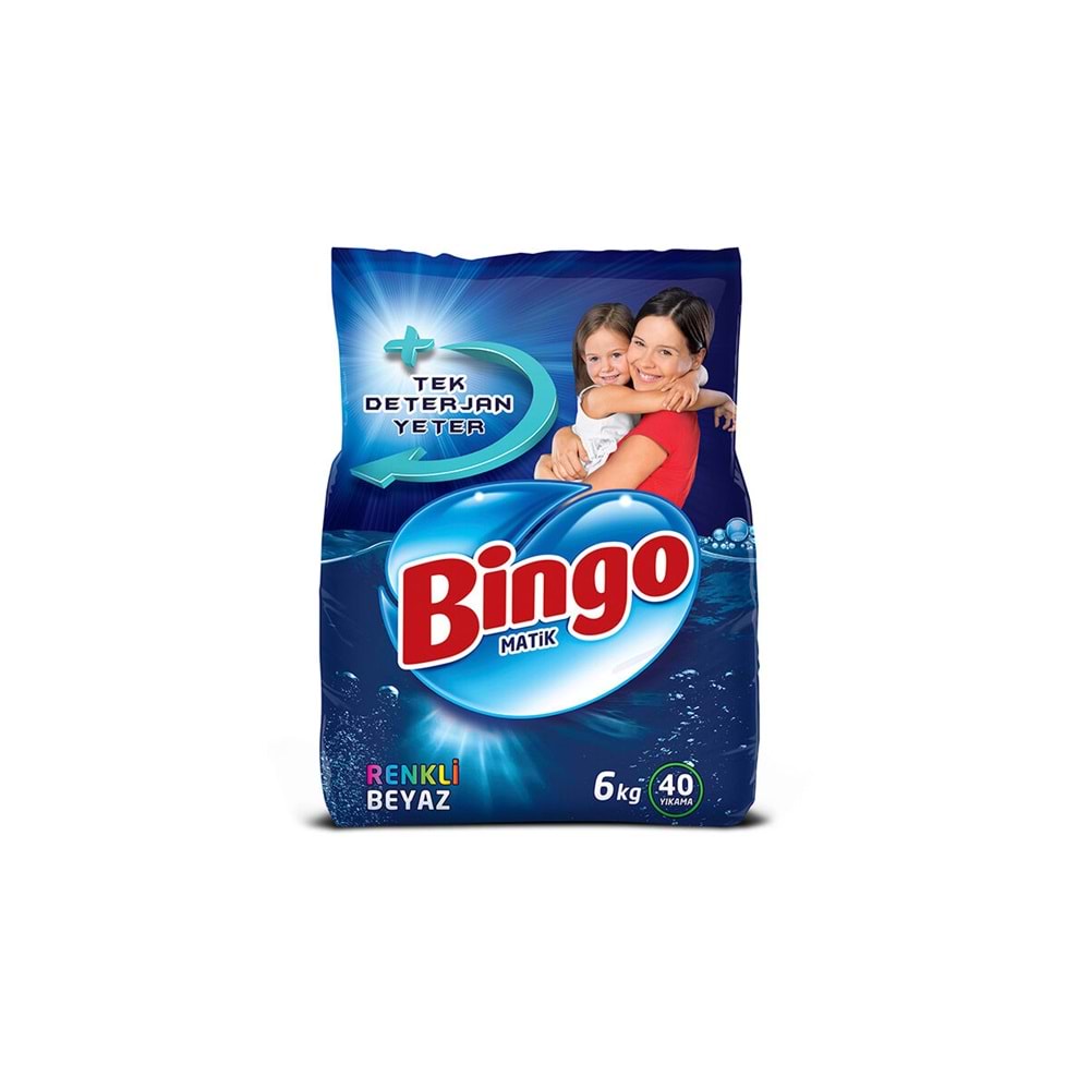 BİNGO matik 6 KG RENKLİ BEYAZ TOZ DETERJAN