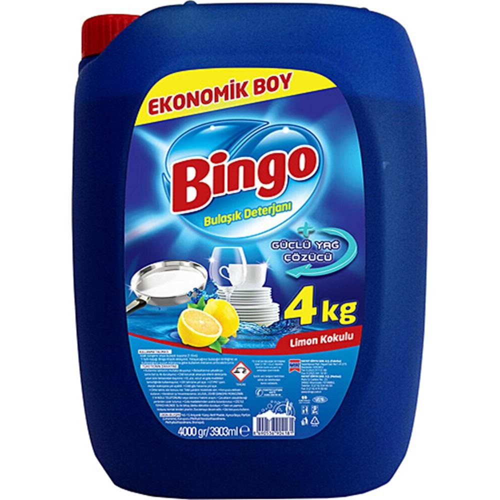BİNGO bulaşuk deterjanı 4 KG LİMON