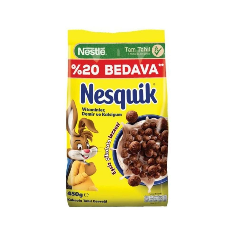 NESQUİK MISIR GEVREĞİ 450 GR %20 BEDAVA