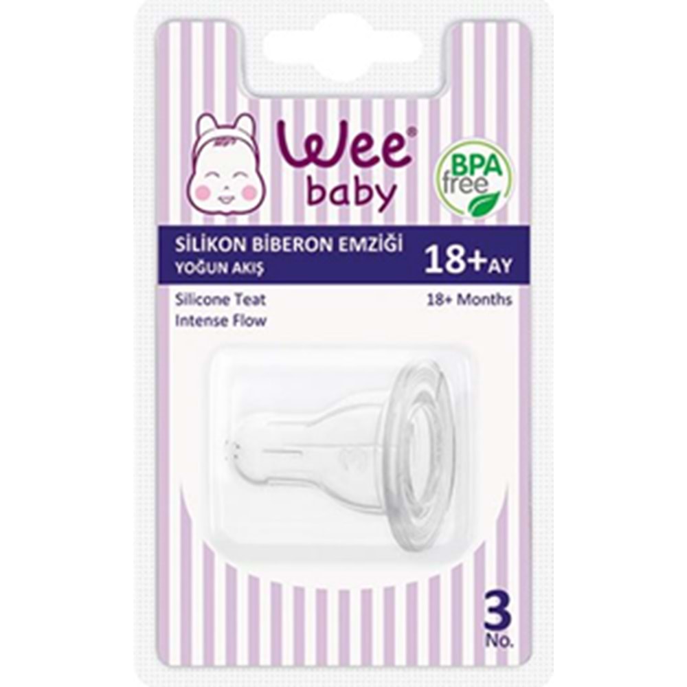 WEE BABY 822 Silikon Biberon Emziği Yoğun Akış No:3