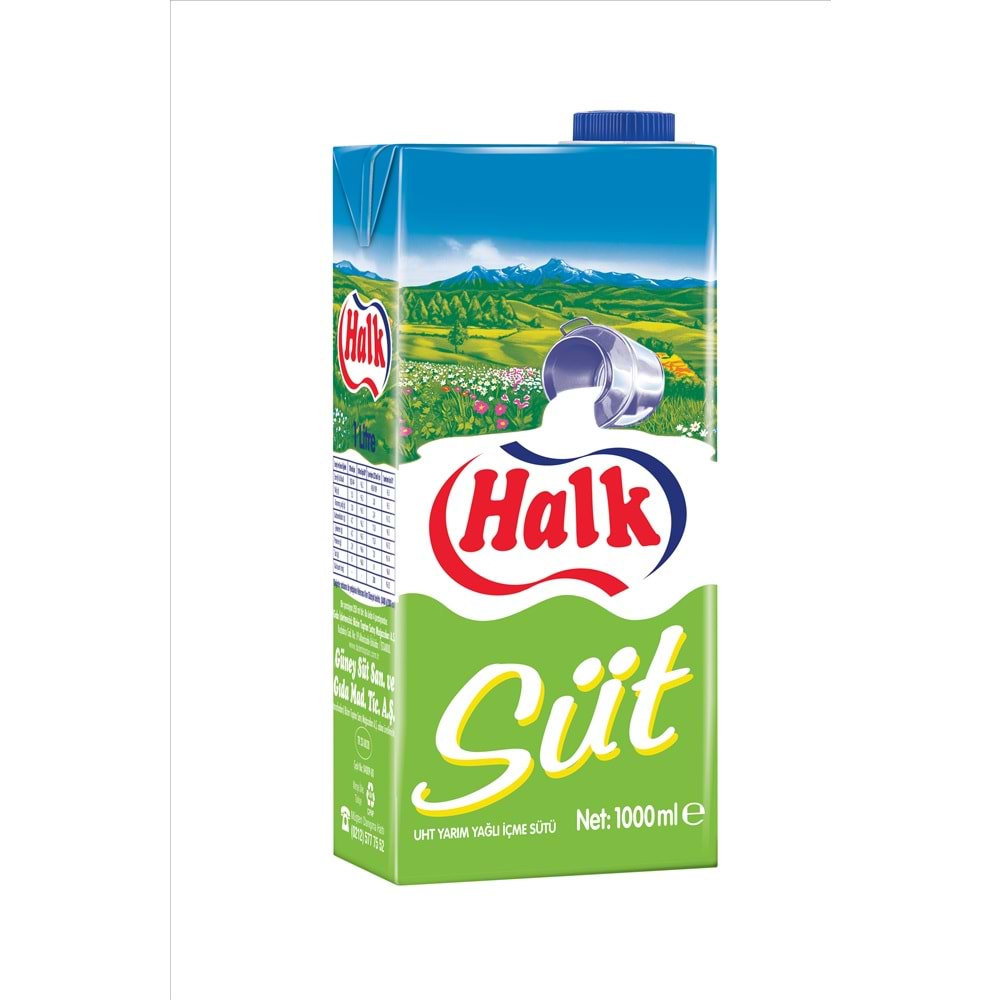 HALK SÜT 1 LT YARIM YAĞLI %1,5 YAĞLI