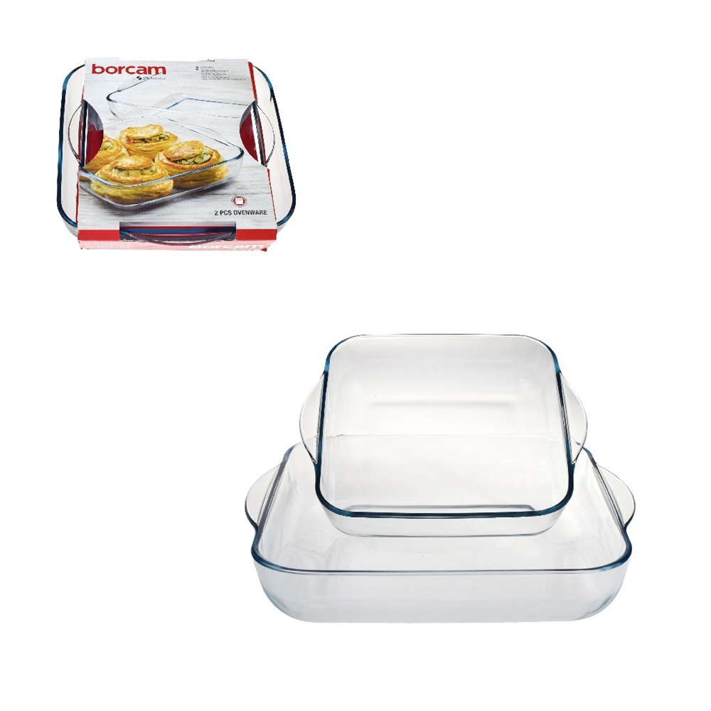 159028 BORCAM 2 Lİ KARE TEPSİ