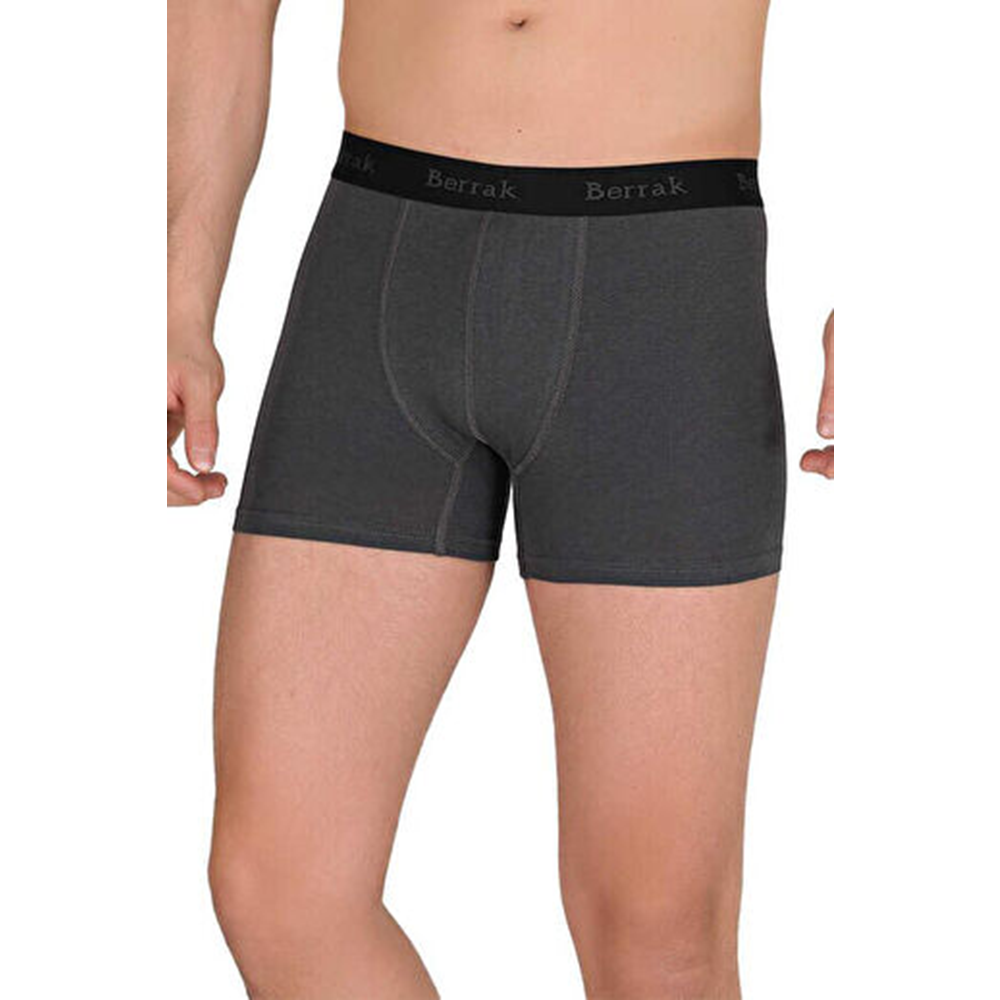 Berrak Erkek Boxer Modal Düz Likralı Füme 3XL BERRAK4476