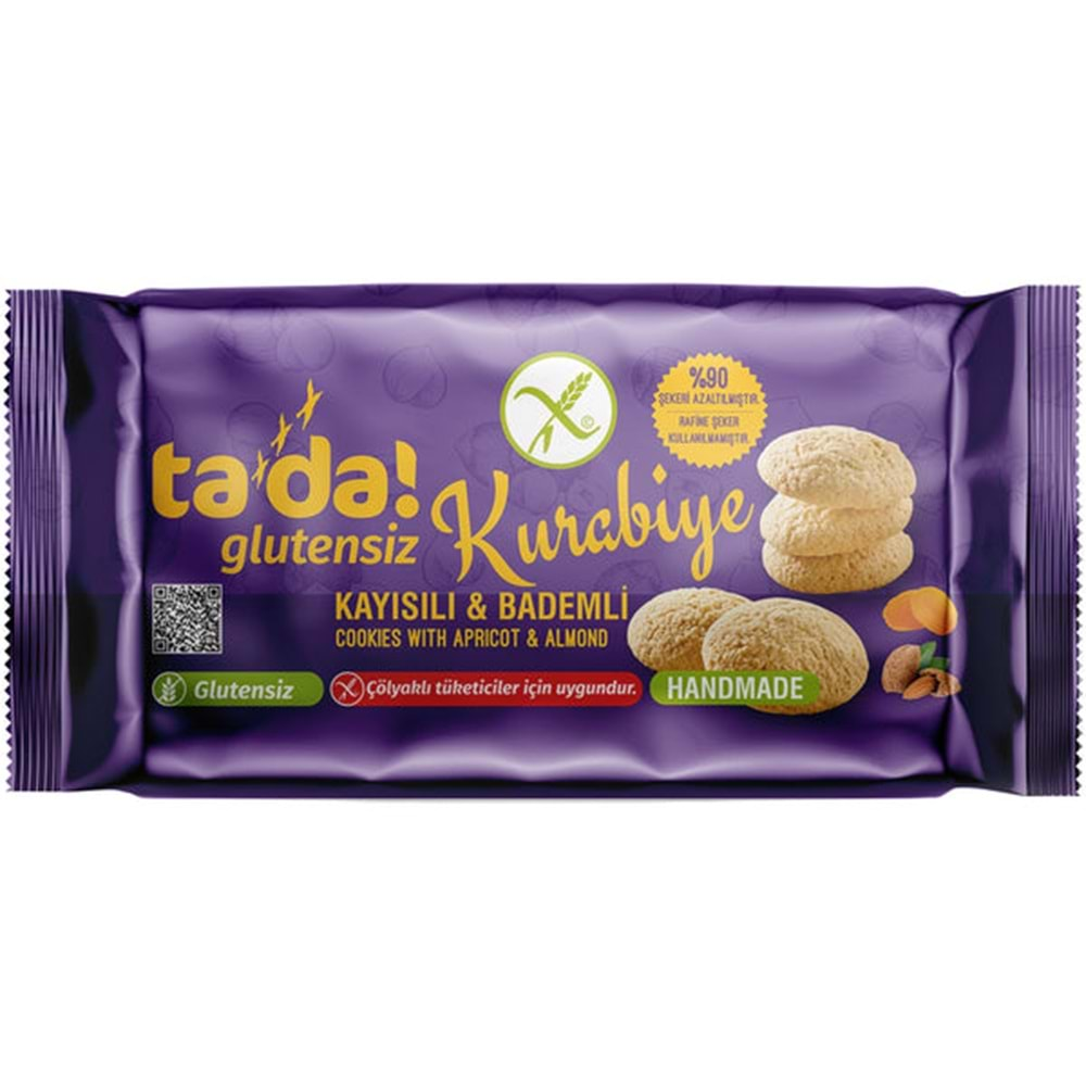 TADA GLUTENSİZ KURABİYE KAYISILI & BADEMLİ 75 GR