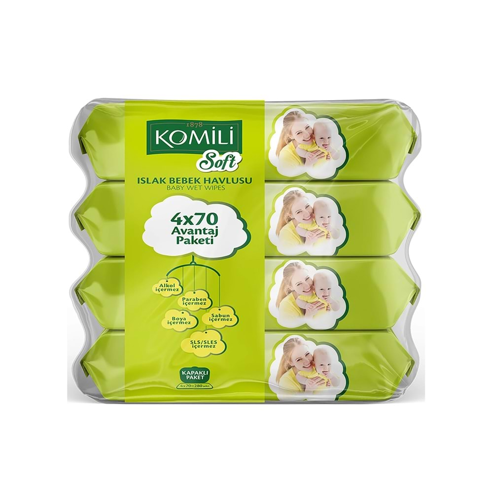 KOMİLİ 280 YAPRAK BEBEK ISLAK MENDİK SOFT AVANTAJ PAKET