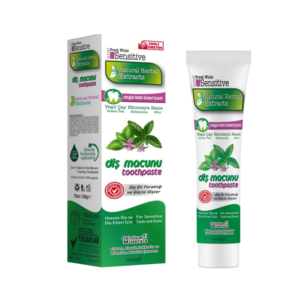 FRESH WHİTE YEŞİL ÇAY NANE DİŞ MACUNU 75 ML