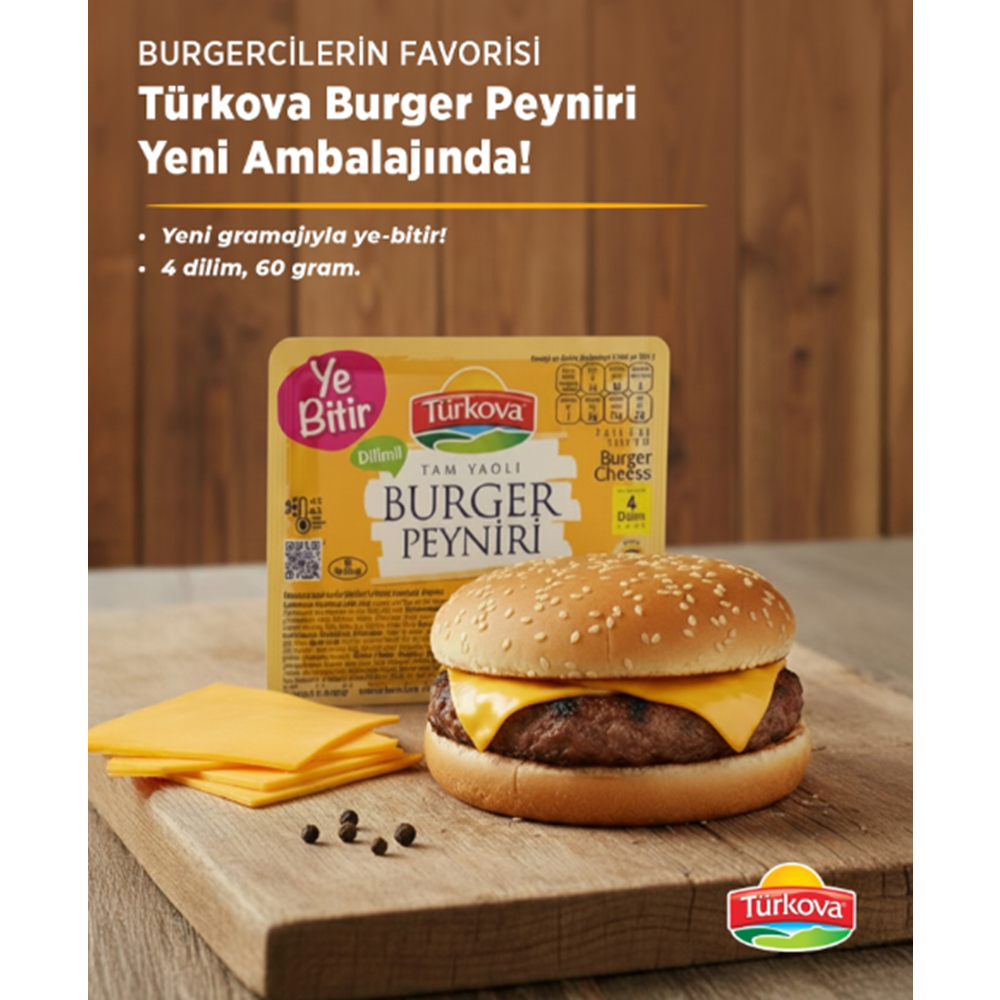 TÜRKOVA BURGER PEYNİRİ 60 GR ( 4 ADET )