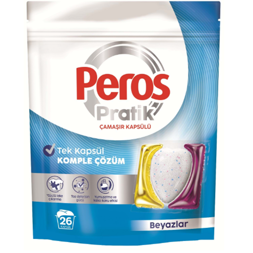 PEROS ÇAMAŞIR KAPSÜLÜ BEYAZLAR 26 LI